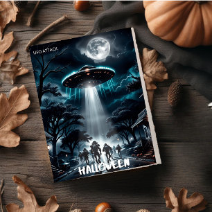 Cartes Pour Fêtes Annuelles OVNI Attaque Alien effrayante Halloween de cette a