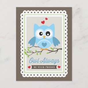 Cartes Pour Fêtes Annuelles Owl Always ! par Origami Prints Valentine Postcard
