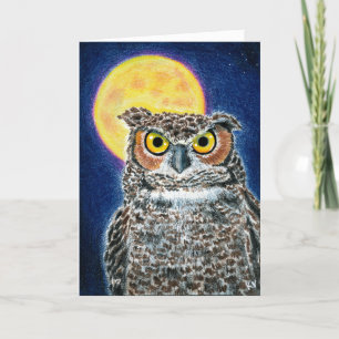Cartes Pour Fêtes Annuelles Owl and Moon