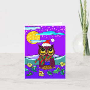 Cartes Pour Fêtes Annuelles Owl Christmas mignon Christian Art Créationarts