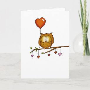 Cartes Pour Fêtes Annuelles Owl love you - cadeau de la Saint Valentin