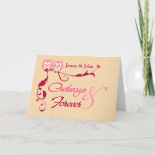 Cartes Pour Fêtes Annuelles Owlways et pour toujours, Jenny et John