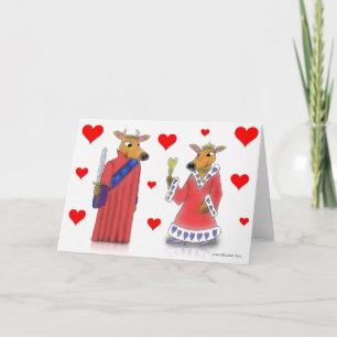 Cartes Pour Fêtes Annuelles Ox King et Queen of Hearts Valentine Card