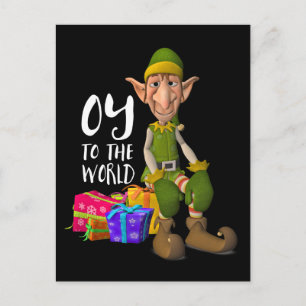 Cartes Pour Fêtes Annuelles Oy to the World Funny Elf Christmas
