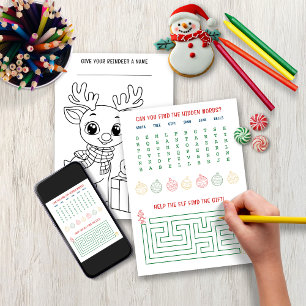 Cartes Pour Fêtes Annuelles Page d'activités de coloriage de Noël pour les enf
