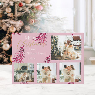 Cartes Pour Fêtes Annuelles Pagode de Noël rose roux 5-Photo