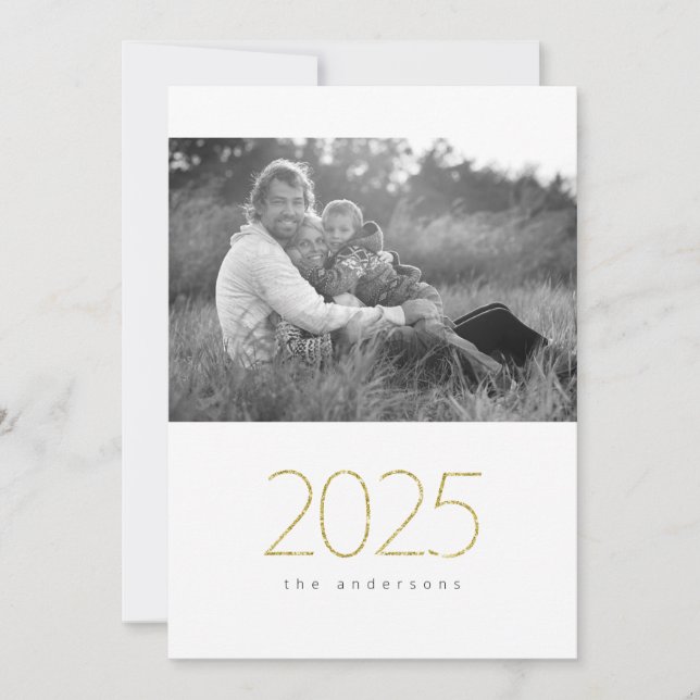 Cartes Pour Fêtes Annuelles Pailleté 2025 (Devant)