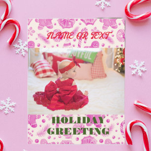 Cartes Pour Fêtes Annuelles Pain de gingembre rose personnalisé