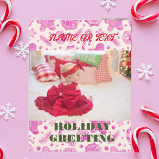 Cartes Pour Fêtes Annuelles Pain de gingembre rose personnalisé
