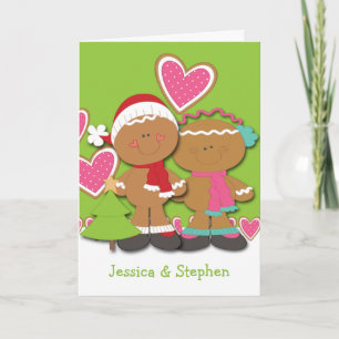Cartes Pour Fêtes Annuelles Pain d'épice Cookie Couple Noël