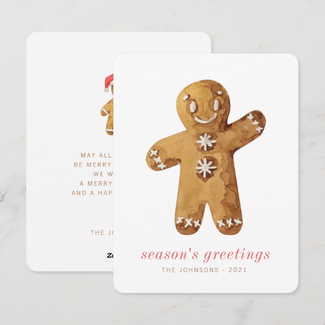 Cartes Pour Fêtes Annuelles Pain d'épice mûre moderne Homme (Devant / Derrière)