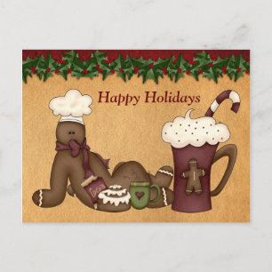 Cartes Pour Fêtes Annuelles Pain d'épices chaud chocolat Noël
