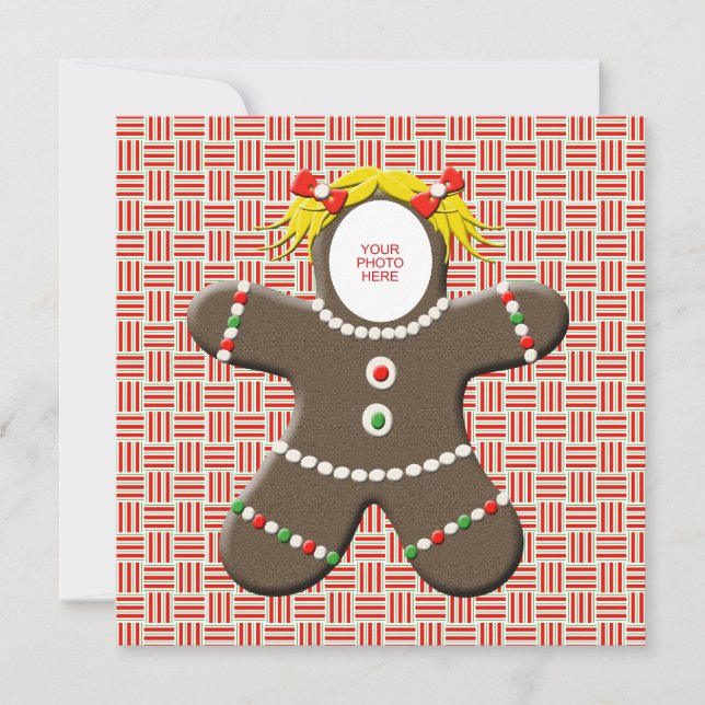 Cartes Pour Fêtes Annuelles Pain d'épices Cookie Girl Joyeux Vacances (Devant)
