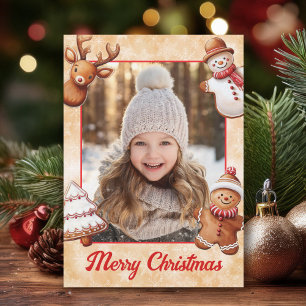 Cartes Pour Fêtes Annuelles Pain d'épices Cookies Cadre photo Arrière - plan B