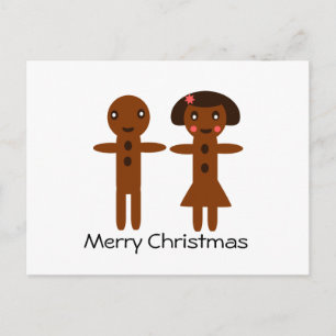 Cartes Pour Fêtes Annuelles Pain d'épices homme et fille Joyeux Noël