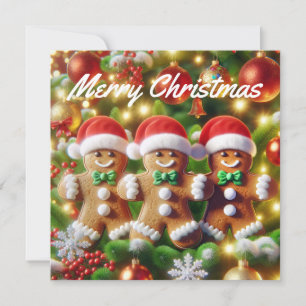 Cartes Pour Fêtes Annuelles Pain d'épices Santa Claus