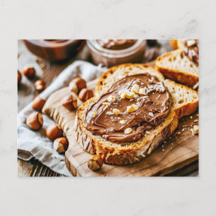 Cartes Pour Fêtes Annuelles Pain grillé au chocolat crémeux Sprea de noisette