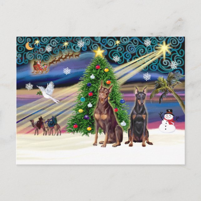 Cartes Pour Fêtes Annuelles Pair magique de Noël (Devant)