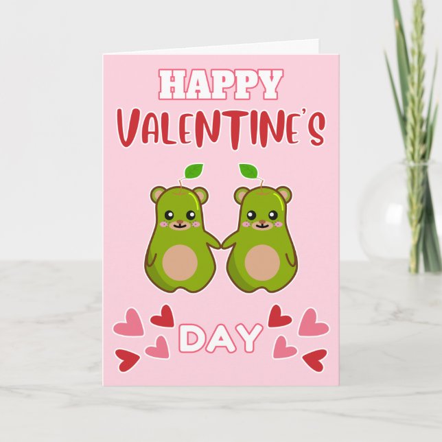 Cartes Pour Fêtes Annuelles Paire d'oreille mignonne HEUREUSE SAINTE-VALENTIN (Devant)