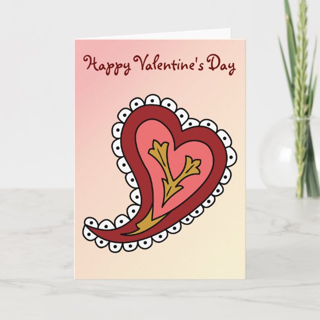 Cartes Pour Fêtes Annuelles Paisley Heart (Devant)