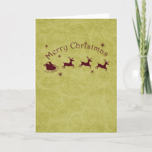 Cartes Pour Fêtes Annuelles Paisley Père Noël avec Reindeer Christmas