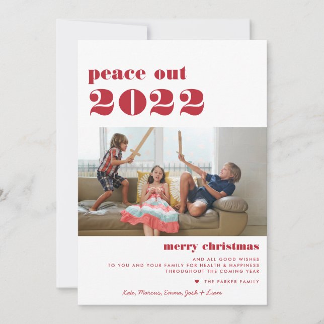 Cartes Pour Fêtes Annuelles Paix 2022 | Joyeuse photo de Noël (Devant)