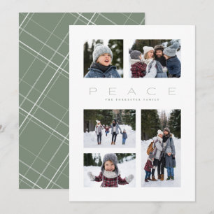 Cartes Pour Fêtes Annuelles Paix 5 collage photo simple Noël vert