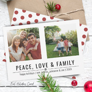 Cartes Pour Fêtes Annuelles Paix Amour et Famille 2 Photos