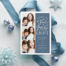 Cartes Pour Fêtes Annuelles Paix, amour et lumière | Hanoukka Photo
