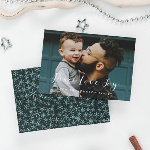 Cartes Pour Fêtes Annuelles Paix Amour Joie Calligraphie Élégante Photo