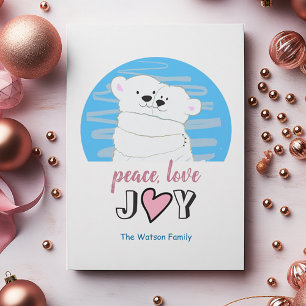 Cartes Pour Fêtes Annuelles Paix Amour Joie Ours Polaires Noël