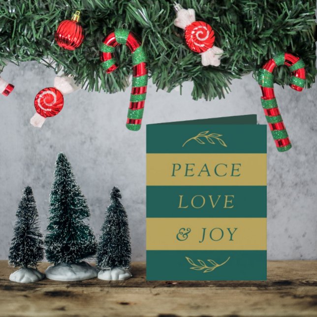 Cartes Pour Fêtes Annuelles Paix, Amour & Joie Photo moderne Noël (Créateur téléchargé)