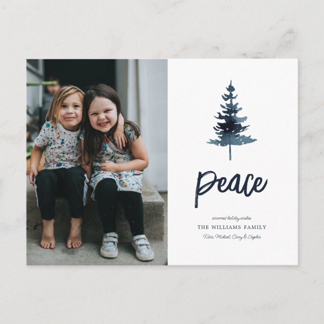 Cartes Pour Fêtes Annuelles PAIX | Arbre de Noël de vacances (Devant)