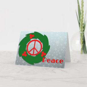 Cartes Pour Fêtes Annuelles Paix avec la guirlande de houx