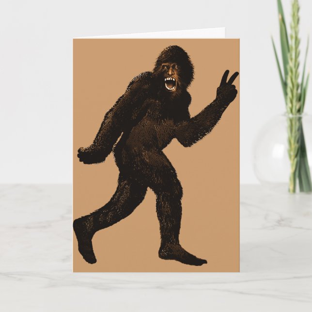 Cartes Pour Fêtes Annuelles Paix de Bigfoot (Devant)