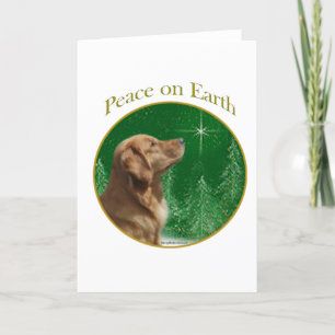 Cartes Pour Fêtes Annuelles Paix de golden retriever