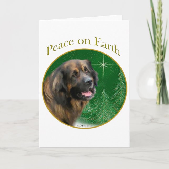 Cartes Pour Fêtes Annuelles Paix de Leonberger (Devant)