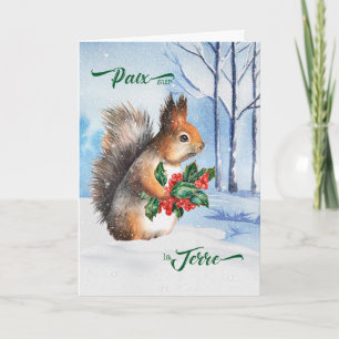 Cartes Pour Fêtes Annuelles Paix de Noël à l'écureuil terrestre