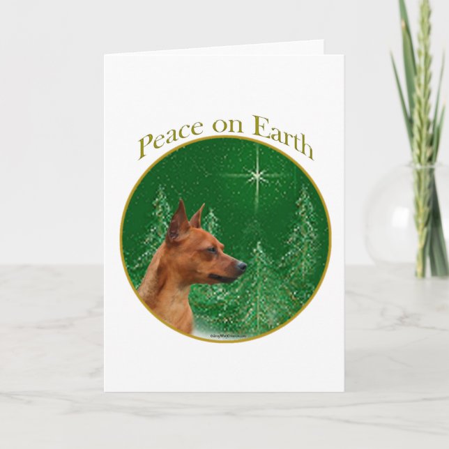 Cartes Pour Fêtes Annuelles Paix de Pinscher miniature (Devant)