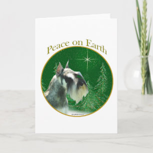 Cartes Pour Fêtes Annuelles Paix de Schnauzer miniature