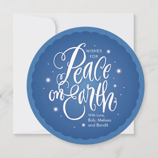 Cartes Pour Fêtes Annuelles Paix de scintillement sur terre (Devant)