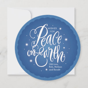 Cartes Pour Fêtes Annuelles Paix de scintillement sur terre