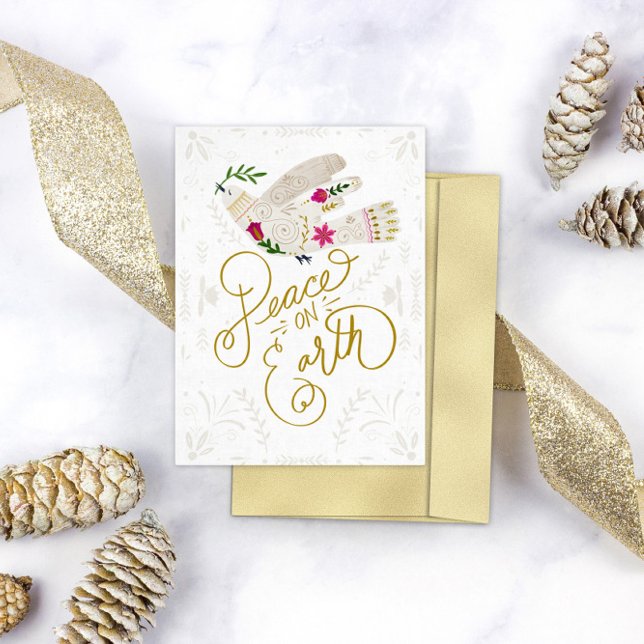Cartes Pour Fêtes Annuelles Paix Élégante sur Terre Colombe de Fêtes (Créateur téléchargé)