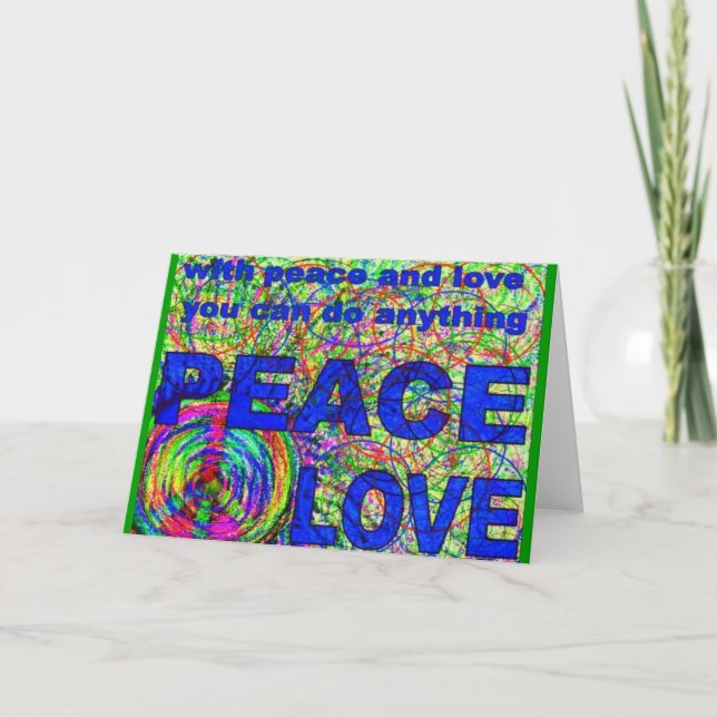 Cartes Pour Fêtes Annuelles Paix et amour (Devant)
