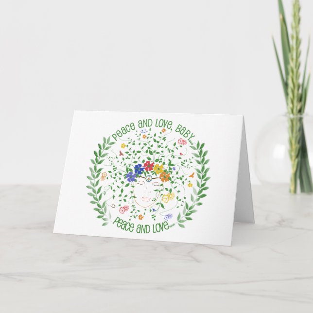 Cartes Pour Fêtes Annuelles Paix et Amour, bébé... (Devant)