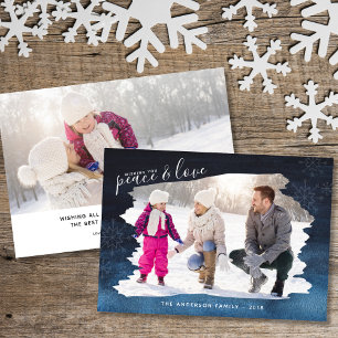 Cartes Pour Fêtes Annuelles Paix et amour   Cadres photo brosse Noël