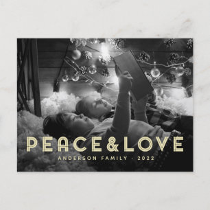 Cartes Pour Fêtes Annuelles Paix et amour Typographie simple moderne
