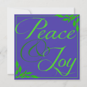 Cartes Pour Fêtes Annuelles Paix et Joie