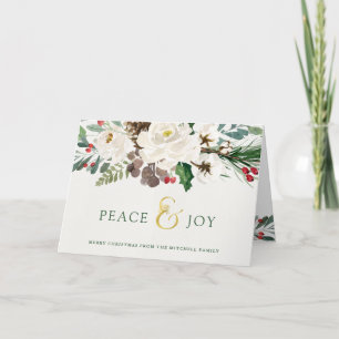 Cartes Pour Fêtes Annuelles Paix et joie   Fleur Joyeux Noël