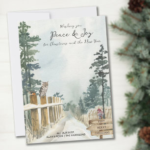 Cartes Pour Fêtes Annuelles Paix et joie Pays Chemin Noël